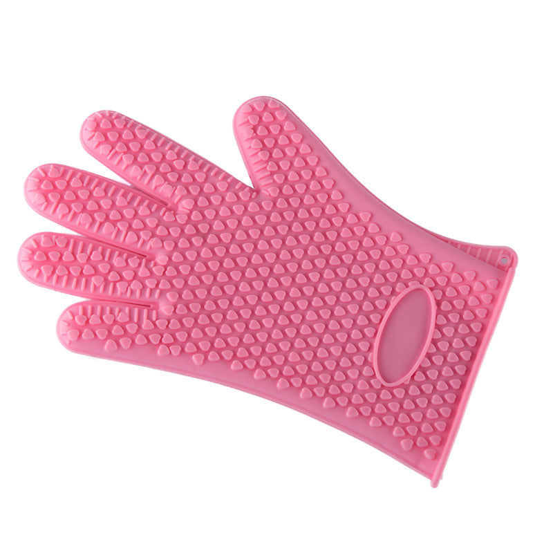1Pc Silicone Heat Resistant Glove Multifunction Oven Mitts BBQ Gloves Kitchen Potholders Cooking Glove Thick Baking Mitt