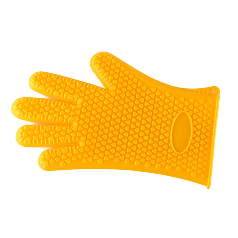 1Pc Silicone Heat Resistant Glove Multifunction Oven Mitts BBQ Gloves Kitchen Potholders Cooking Glove Thick Baking Mitt