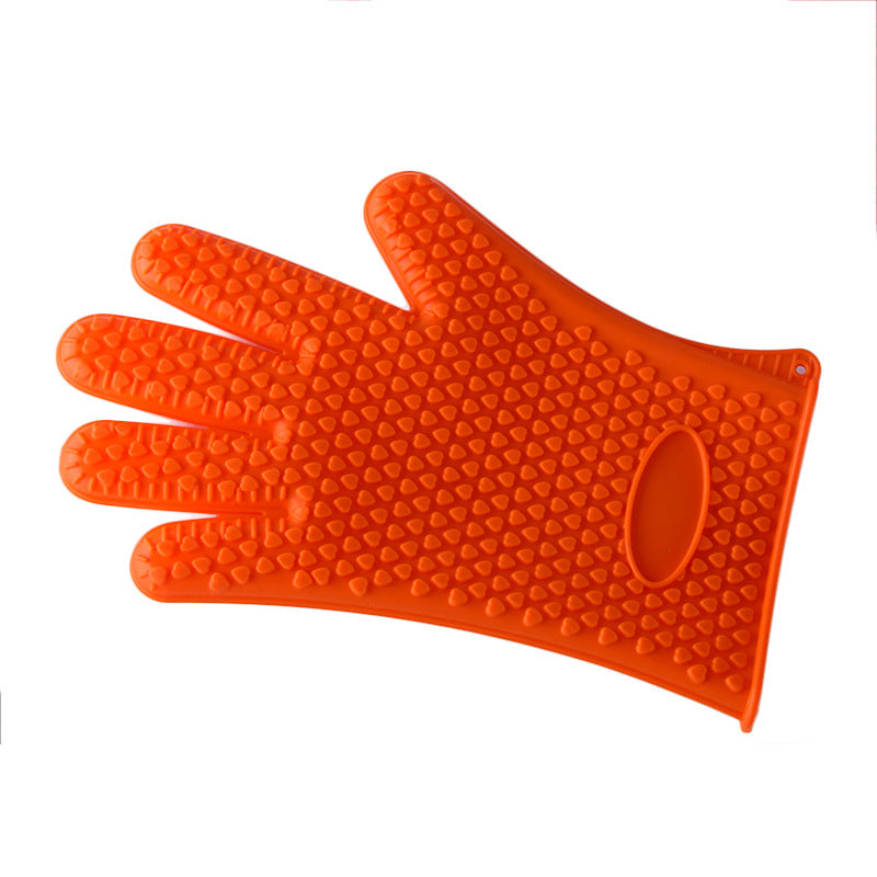 1Pc Silicone Heat Resistant Glove Multifunction Oven Mitts BBQ Gloves Kitchen Potholders Cooking Glove Thick Baking Mitt