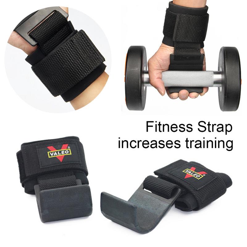 2Pcs Weight Lifting-Hook Hand-Bar Wrist Straps