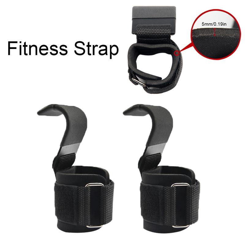 2Pcs Weight Lifting-Hook Hand-Bar Wrist Straps