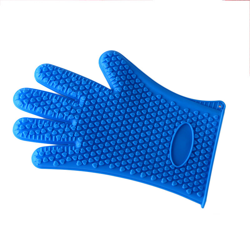 1Pc Silicone Heat Resistant Glove Multifunction Oven Mitts BBQ Gloves Kitchen Potholders Cooking Glove Thick Baking Mitt