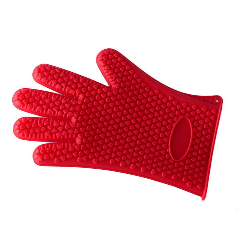 1Pc Silicone Heat Resistant Glove Multifunction Oven Mitts BBQ Gloves Kitchen Potholders Cooking Glove Thick Baking Mitt