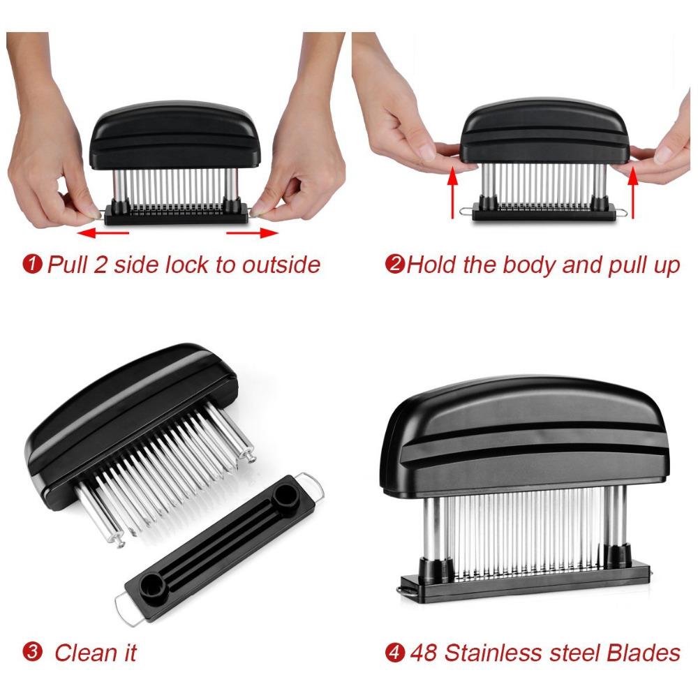 48 Blade Needle Meat Tenderizer Stainless Steel Knife Meat Kitchen Cooking Tools