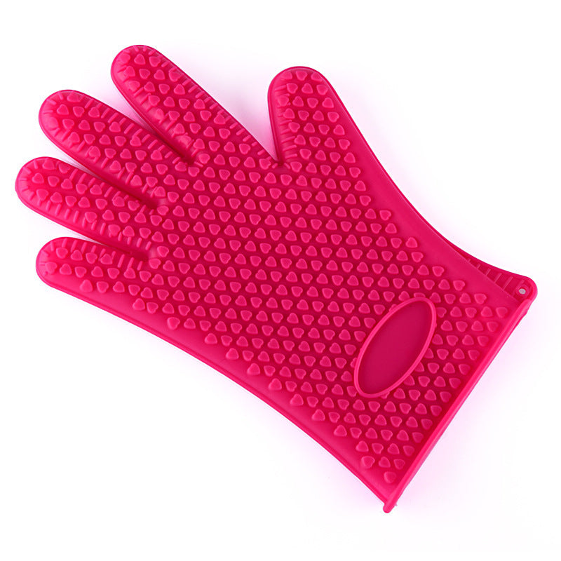 1Pc Silicone Heat Resistant Glove Multifunction Oven Mitts BBQ Gloves Kitchen Potholders Cooking Glove Thick Baking Mitt