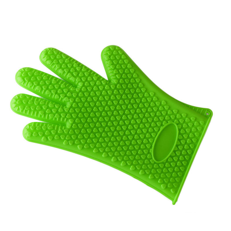 1Pc Silicone Heat Resistant Glove Multifunction Oven Mitts BBQ Gloves Kitchen Potholders Cooking Glove Thick Baking Mitt