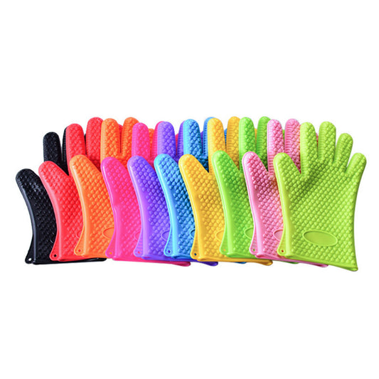1Pc Silicone Heat Resistant Glove Multifunction Oven Mitts BBQ Gloves Kitchen Potholders Cooking Glove Thick Baking Mitt